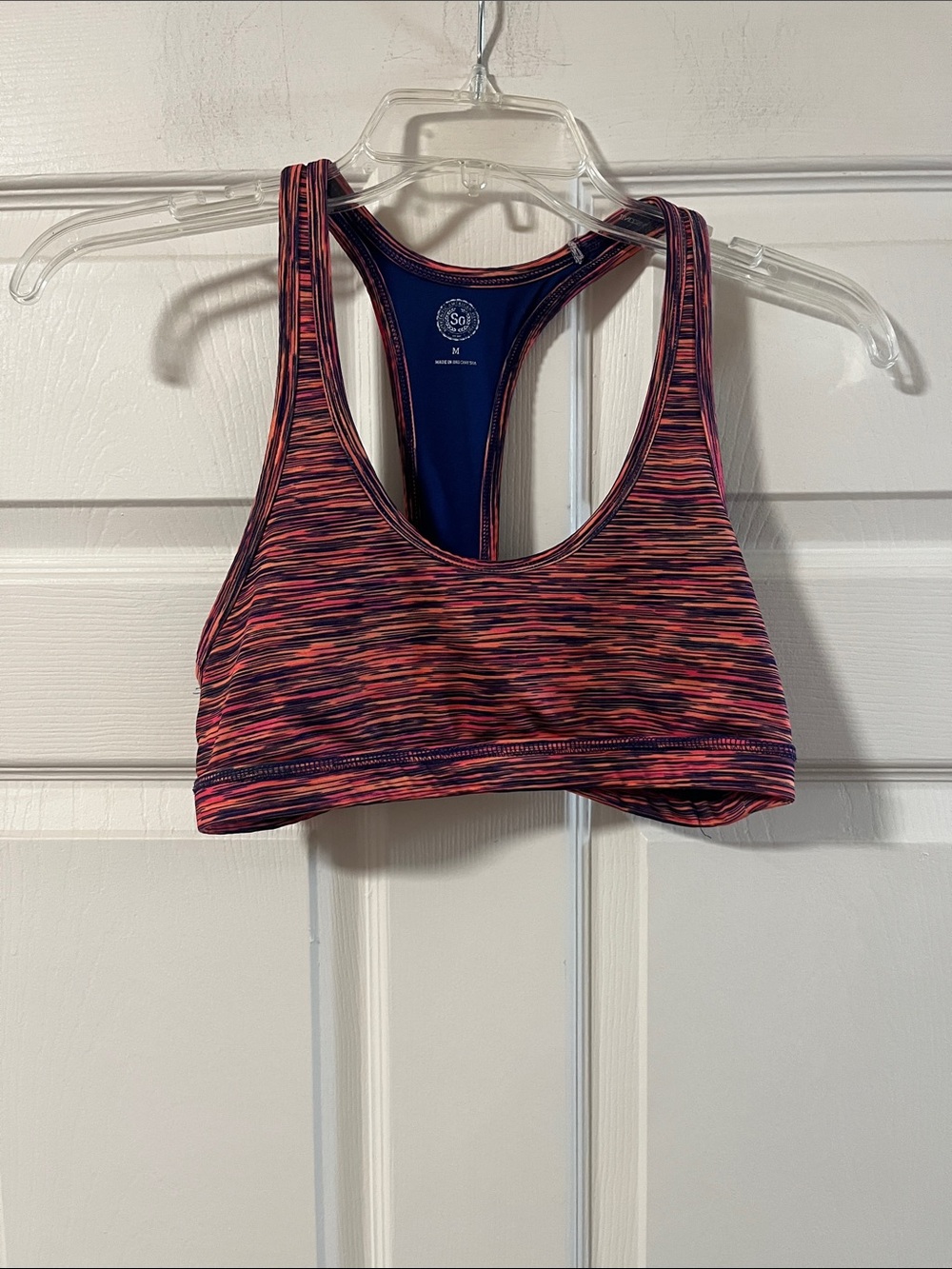 SO Pink Multi Racerback Sports Bra